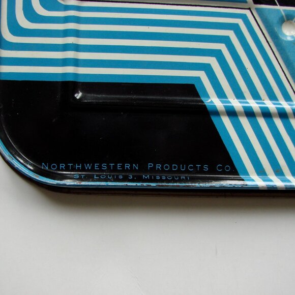 Vintage Chinese Checkers San Loo Metal 14x14 Game Board Blue Art Deco Style RARE - Picture 7 of 12